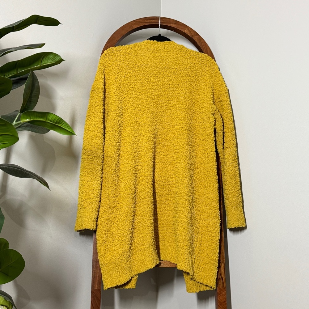 Merokeety XL Mustard Open Front Nubby Knit Cardigan Sweater - Picture 2 of 8